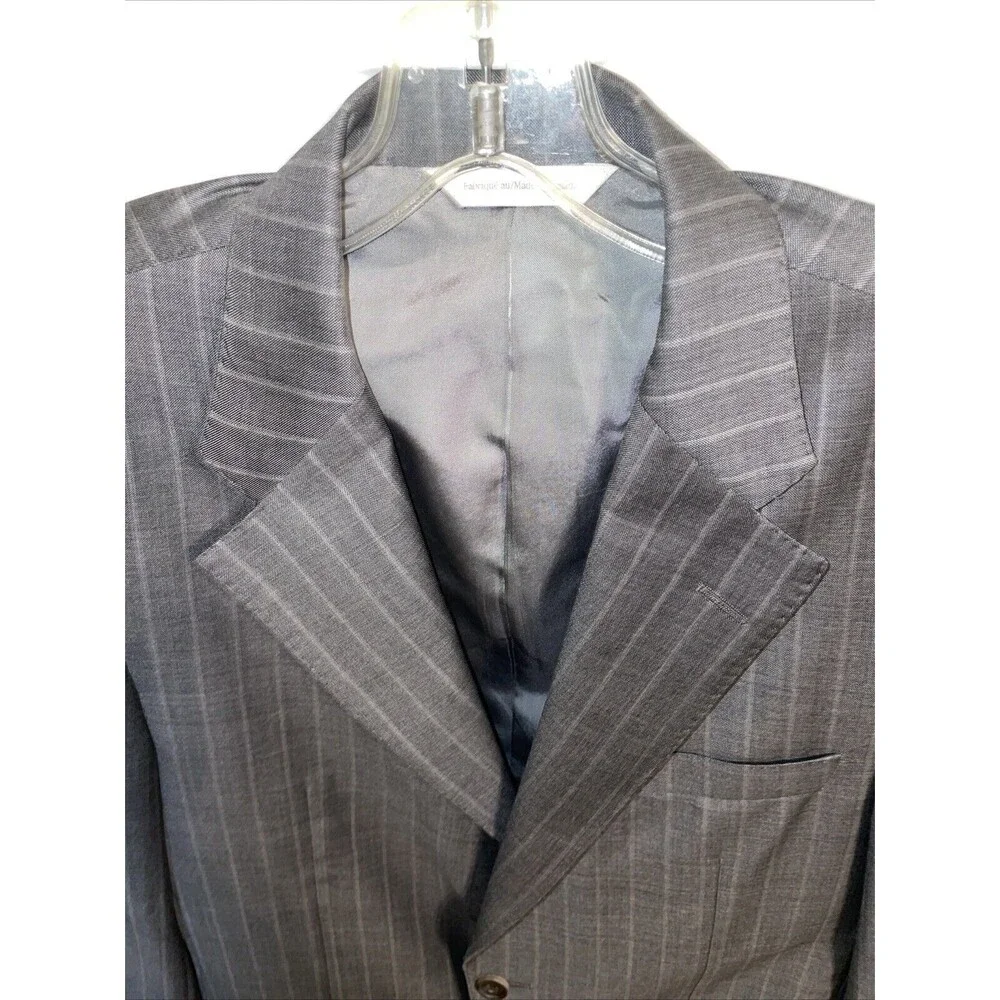 Samuelsohn Men’s Ing Loro Piana Blazer 38R Gray Striped Tasmanian 150’s Wool
